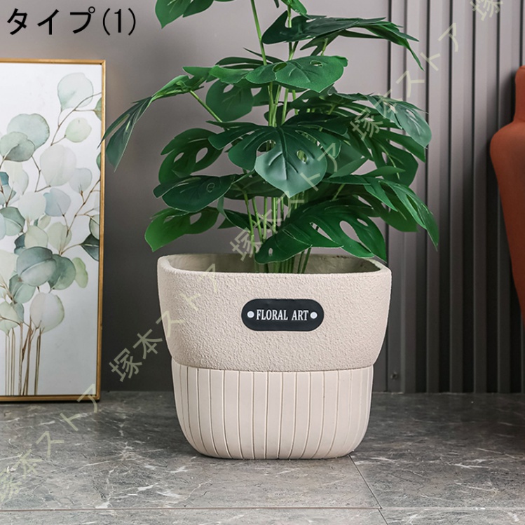 北欧 おしゃれ 植木鉢 セメント製 抜き穴付き シンプル 大口径 円形 大型 多肉ポット 水 モダン 室内 客間の盆栽 ヨーロッパ調 スタイル 玄関 民宿 装飾_1