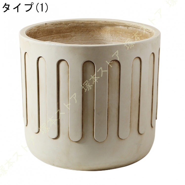 おしゃれ 植木鉢 セメント製 大口径 多肉ポット ビンテージ アイデア植木鉢 水抜き穴付き シンプル クラシック 丸形 大型 高筒 室内 客間の盆栽 モダン 玄関_1