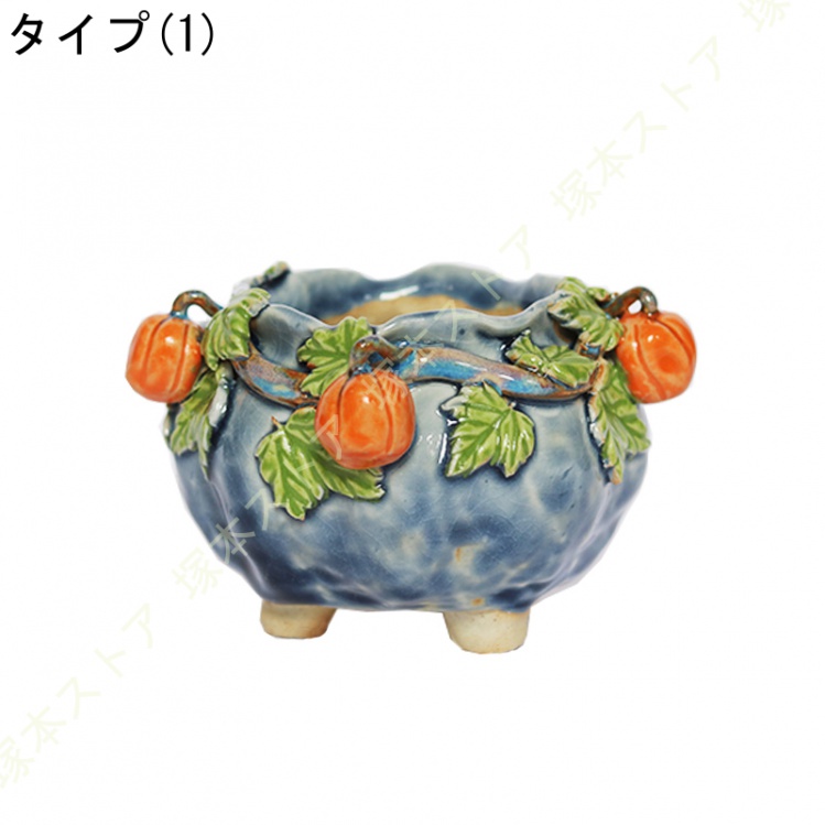 鉢植え プランター シンプル 陶器製 田園風 底穴付き 多肉植物用 サボテン鉢 通気性 ミニ クリエイティブ 玄関 置物 可愛い ガーデン雑貨 インテリア_1