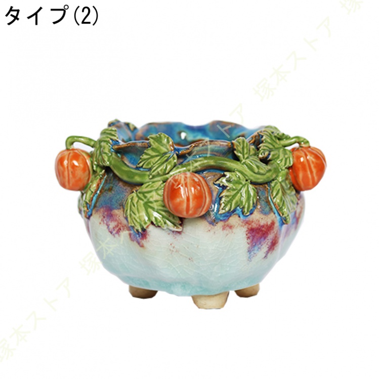 鉢植え プランター シンプル 陶器製 田園風 底穴付き 多肉植物用 サボテン鉢 通気性 ミニ クリエイティブ 玄関 置物 可愛い ガーデン雑貨 インテリア_2