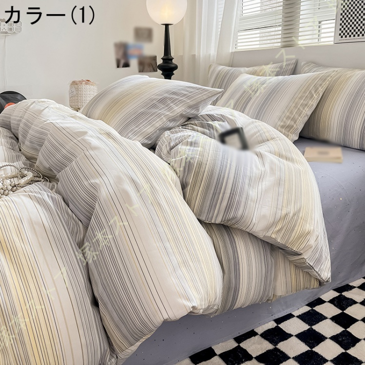 布団カバーセット 4点セット 抽象 掛け布団カバー 綿100% ベッド用品 シーツカバー 姫系カバー 寝具カバー 枕カバー 敷き布団カバー おしゃれ 可愛い 北欧風 |  | 01
