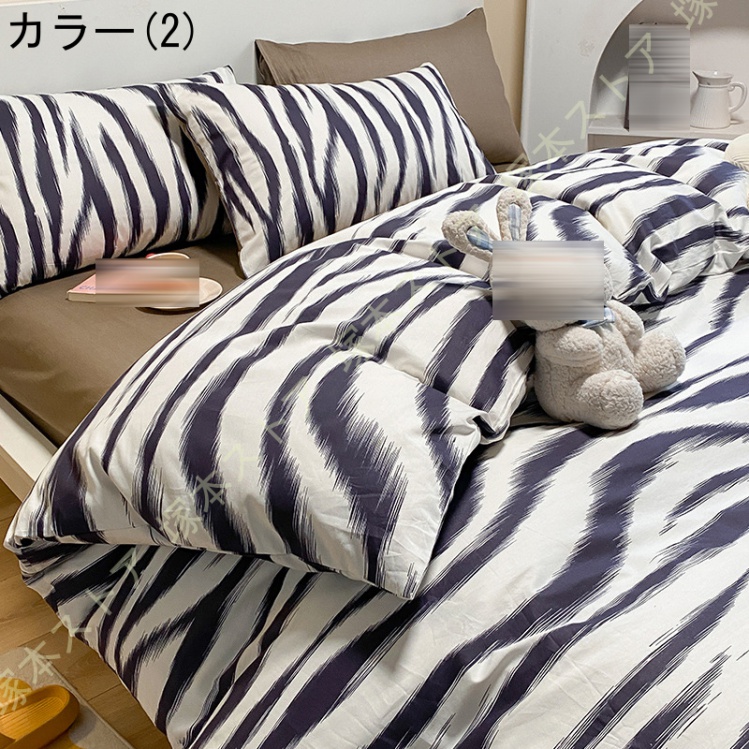 布団カバーセット 4点セット 抽象 掛け布団カバー 綿100% ベッド用品 シーツカバー 姫系カバー 寝具カバー 枕カバー 敷き布団カバー おしゃれ 可愛い 北欧風 |  | 02