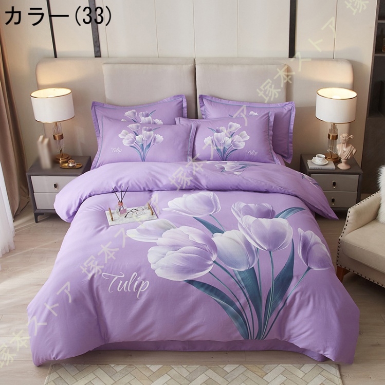 寝具カバーセット 綿100% 敷き布団カバー 掛ふとんカバー 花柄 姫系カバー4点セット 布団カバーセット 掛布団カバー 掛け布団カバー フラットシーツ 枕カバー |  | 28