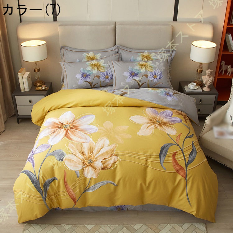 寝具カバーセット 綿100% 敷き布団カバー 掛ふとんカバー 花柄 姫系カバー4点セット 布団カバーセット 掛布団カバー 掛け布団カバー フラットシーツ 枕カバー |  | 07