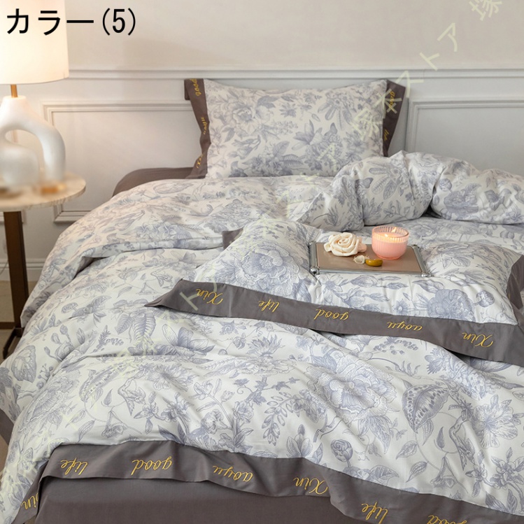 布団カバーセット 可愛い 小花柄 北欧 3点セット 4点セット 綿100% 通気性 速乾 防ダニ ラットシーツ 掛け布団カバー 柔らかい オシャレ 寝具カバーセット |  | 05