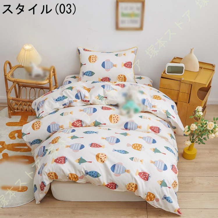 洗える 布団カバー シングル 単品売り 綿100 やわらかい 掛け布団カバー ダブル 吸湿速乾 抗菌防臭 ビーチスキン 北欧 掛布団カバー セミダブル 単品_3