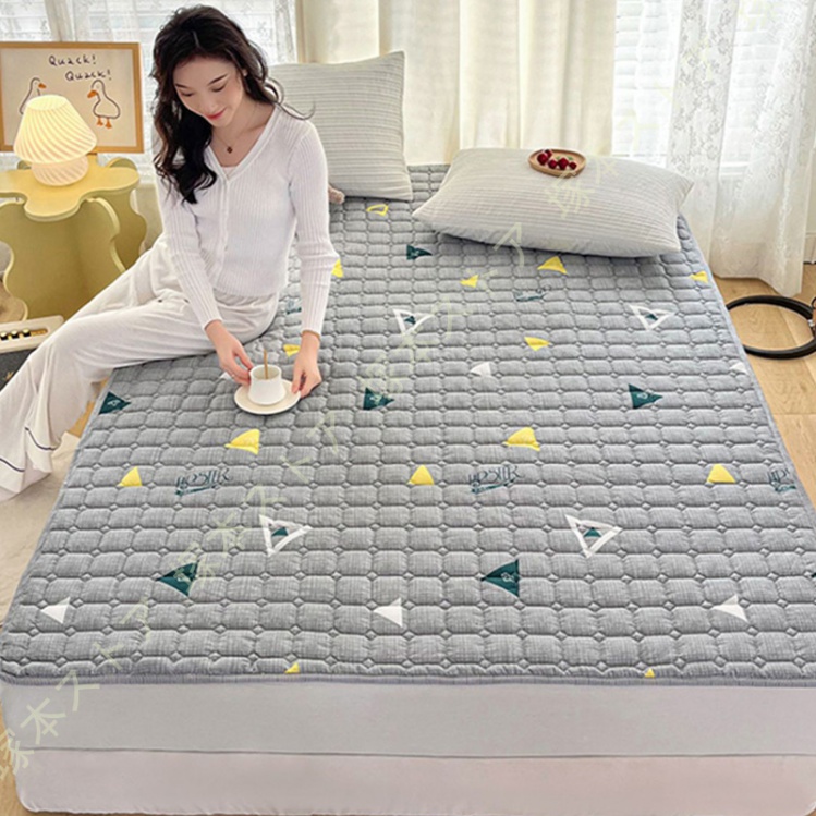 [HONGF8]敷きパッド ベッドパッド 綿 柔らか肌ざわり コットン 吸湿通気 綿入り ビーチスキン加工 ダブル 冬 洗える 四隅ゴム付き ダンコットン 防ダニの画像