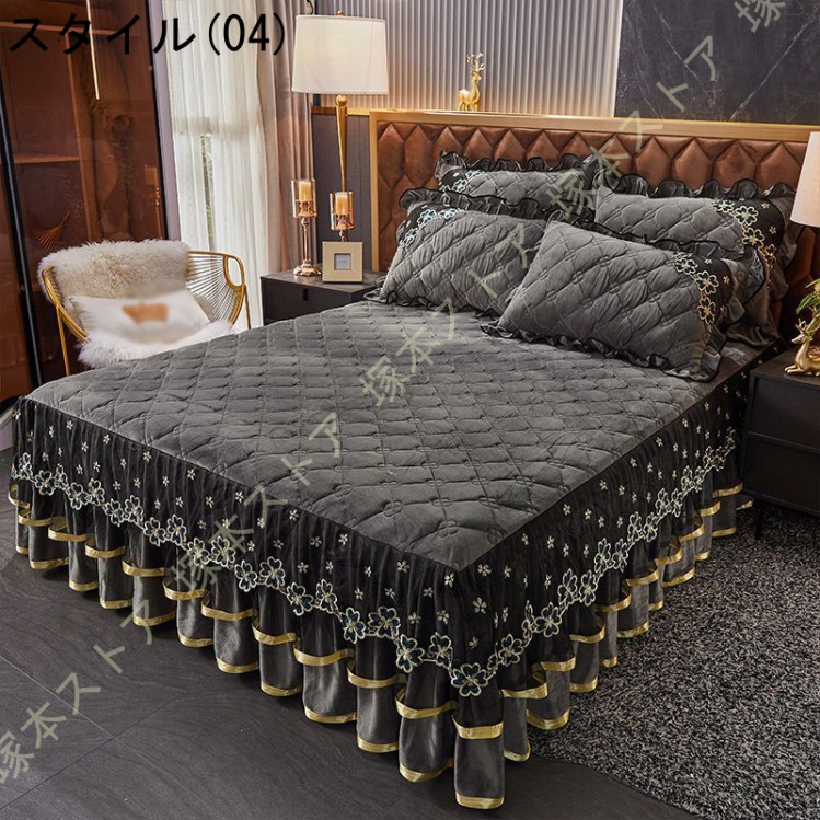 ベッドスカート ベッドカバー シングル 全周ゴムフィット式 着脱便利