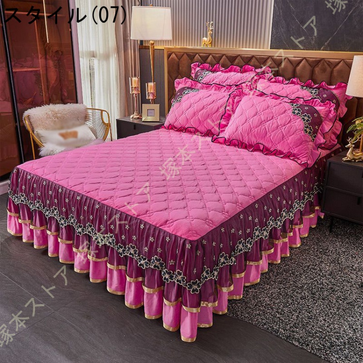 ベッドスカート ベッドカバー シングル 全周ゴムフィット式 着脱便利