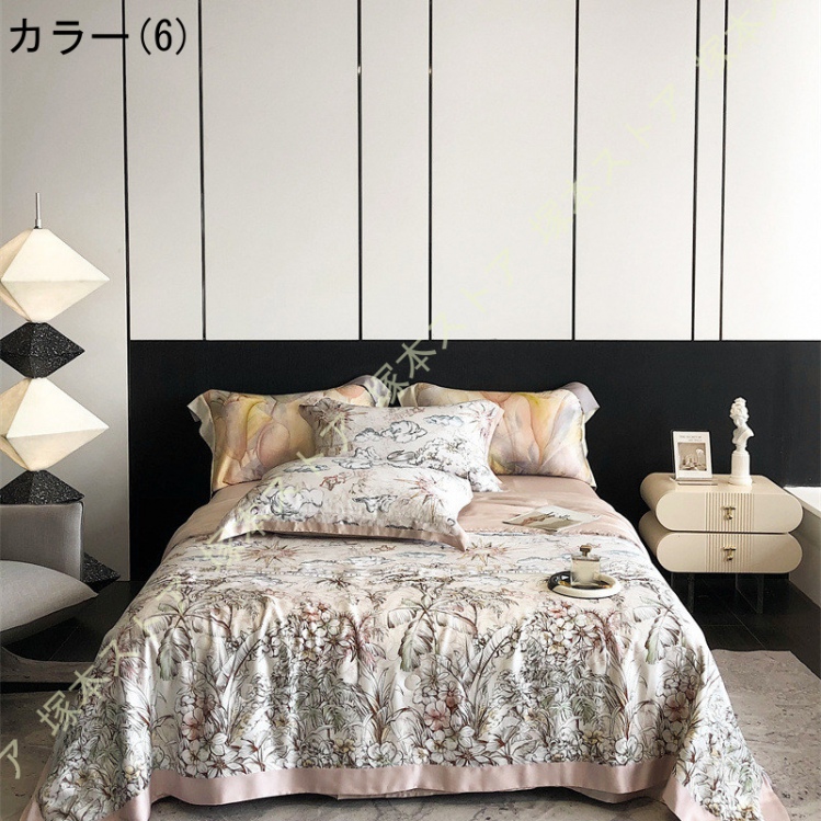 夏用掛け布団 肌掛け布団 ダブル 両面接触冷感 リバーシブル 冷感＆ワッフル タオルケット 冷感キルトケット 単品売り 掛け布団 花柄 4点セット キルトケット_6
