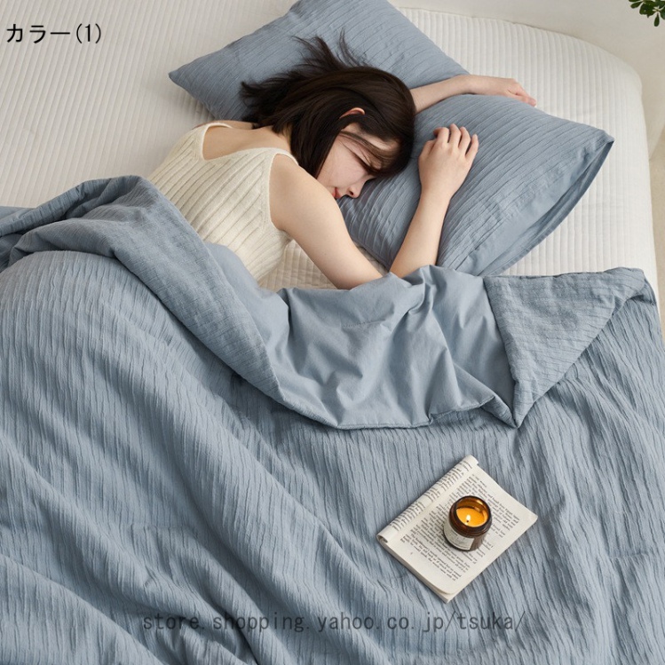 ガーゼケット シングル 綿100% ガーゼ 生地 寝具 ナチュラル 吸湿性 肌掛け布団 クイーン タオルケット とろけるニットの年中使える肌布団 ハーフ_1