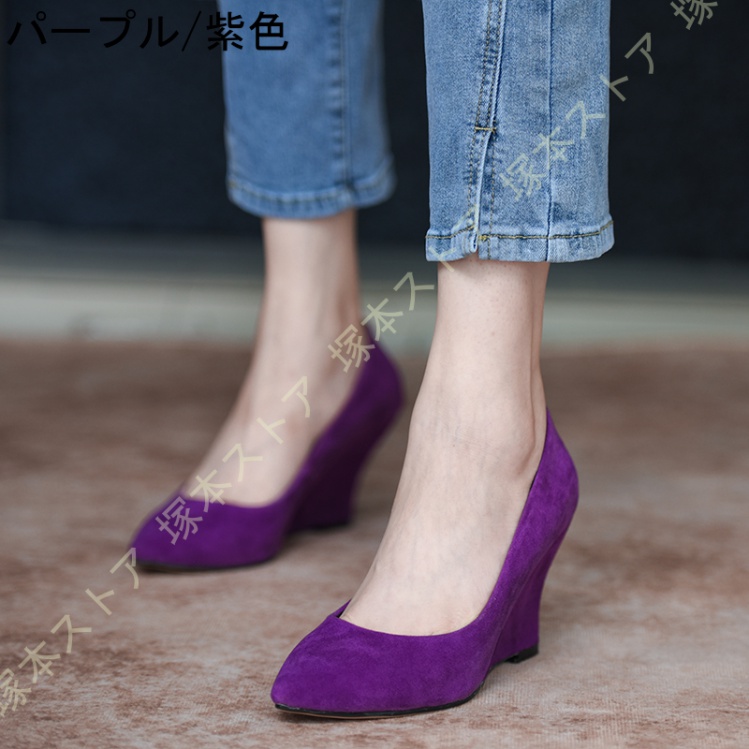 ウェッジソール パンプス ウェッジソール ウェッジソールパンプス ヒール おしゃれ 春 靴 レディース 歩きやすい 痛くない 疲れない ウエッジヒール パンプス_1