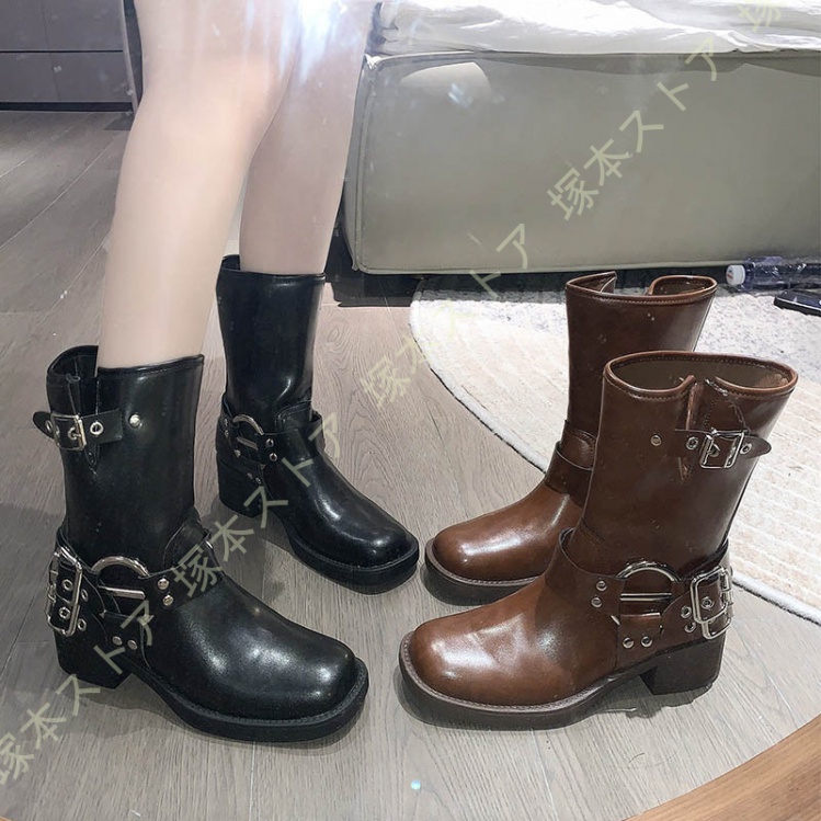 未使用13cm、本革ブーツ pointer 【本革】ブーツ 本革 本革ブーツ 3E 厚底 ショート