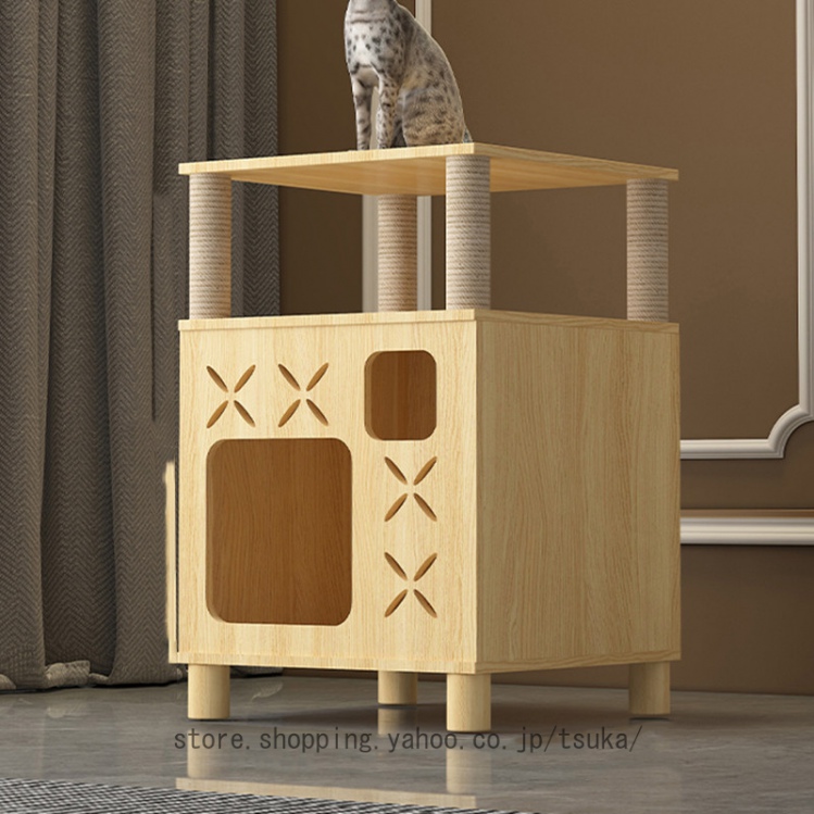 猫ベッド 猫ハウス キャットタワー 猫用爪とぎ ハウス 多頭飼い 多機能 隠れ家 ねこソファ 通気 耐久 スリム コーナー 可愛い 省スペース 据え置き_1