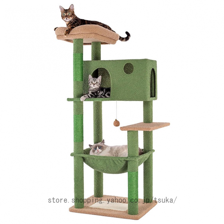 キャットタワー 猫タワー スリム 大型猫 多頭飼い 据え置き 省スペース