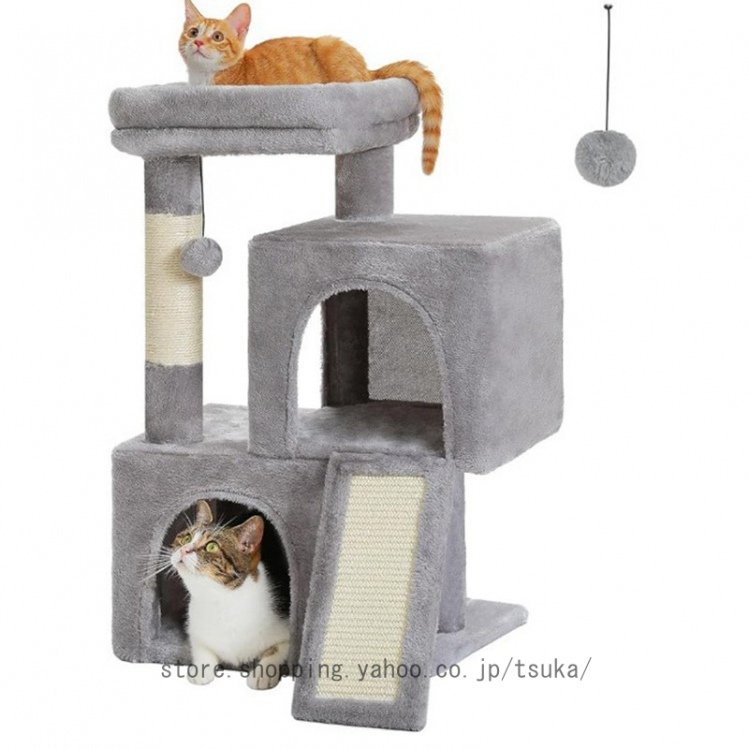 キャットタワー 猫タワー 室内猫用 多頭飼い 爪とぎ 子猫 運動不足解消 省スペース 猫 爪研ぎ 爪とぎ 大型猫 キャットタワー 低め 猫タワー ねこのおもちゃ_1