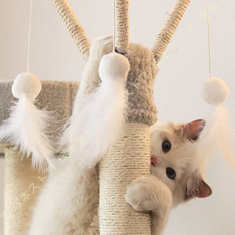 キャットタワー 木製 スリム 短足猫 滑り止めマット 太った猫 シニア猫