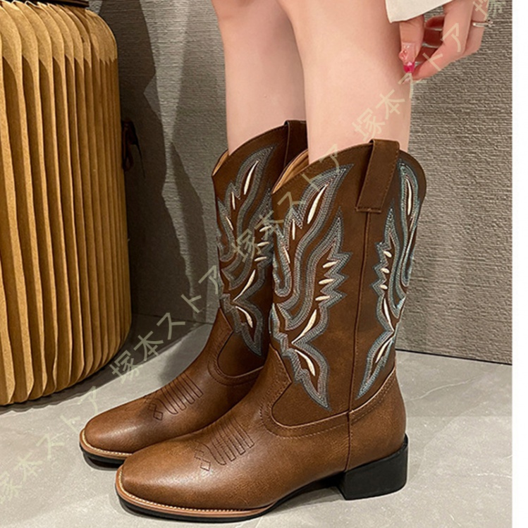RANCHO】 Western Boots Lady's Capuchino/Capuchino ウエスタン