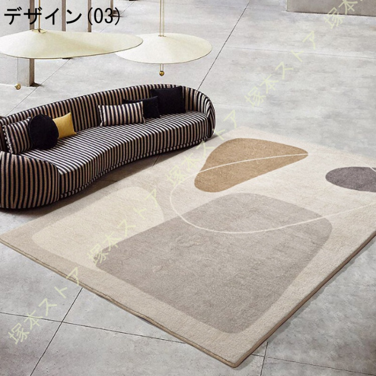 絨毯 マット 北欧 低反発 秋用ラグ 洗えるラグ 床暖房対応 秋冬用ラグマット 滑り止め ラグ カーペット おしゃれ オールシーズン こたつ敷き ベッドルーム_3