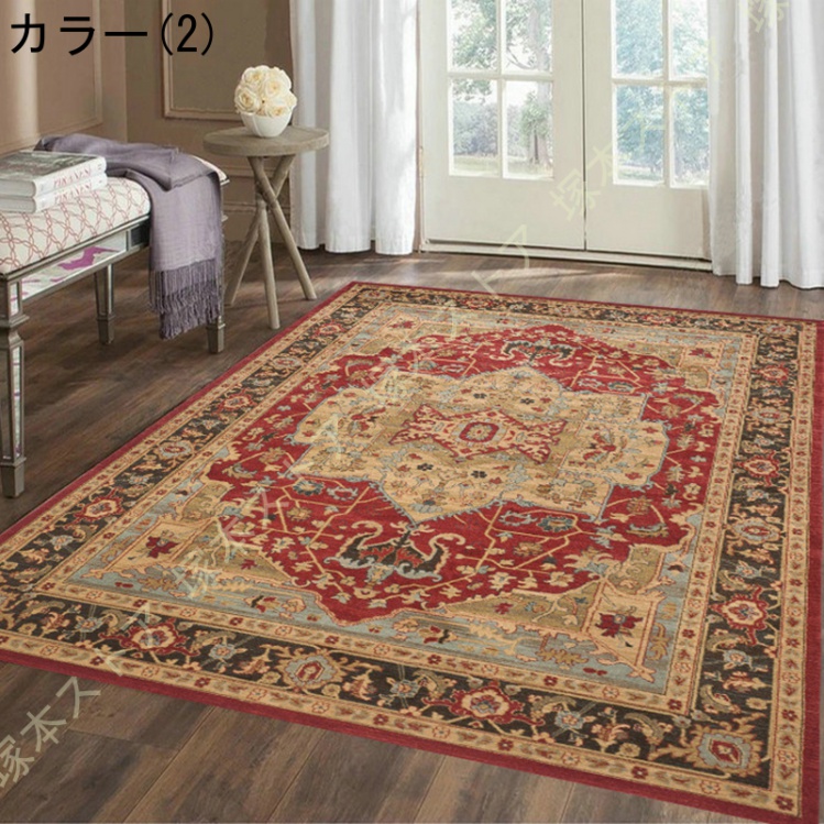 ペルシャ絨毯 花柄 ラグ カーペット 洗える 3畳 2畳 1畳