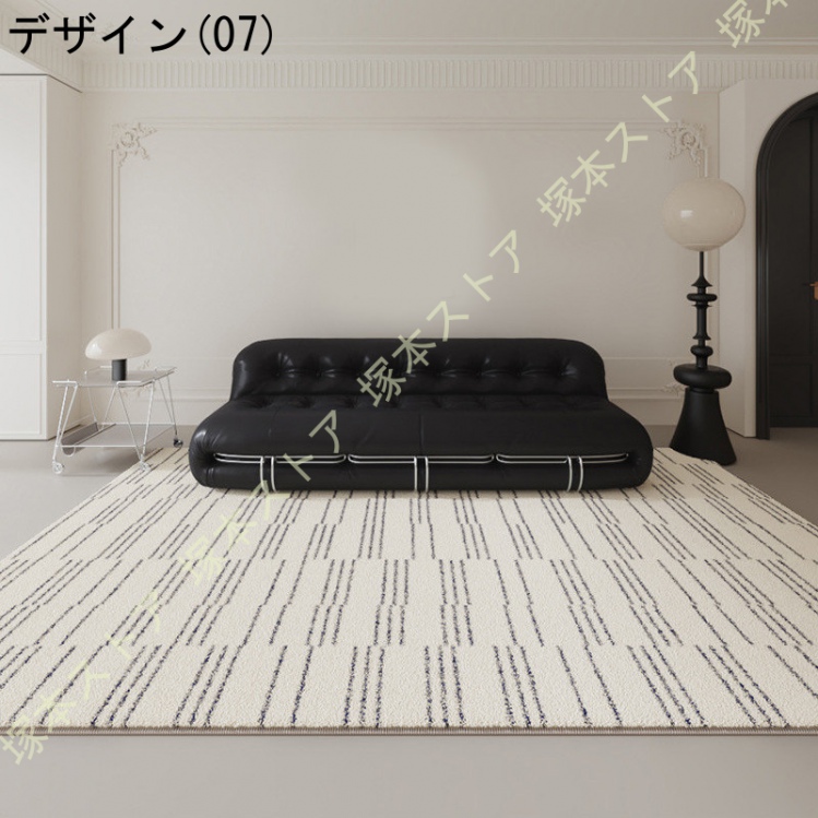 ふわふわラグ 絨毯 じゅうたん 洗える 長方形 北欧 モダン シンプル 可愛い おしゃれ 低反発ラグマット ストライプ柄 防音 敷物 お洒落 秋冬用 インテリア_7