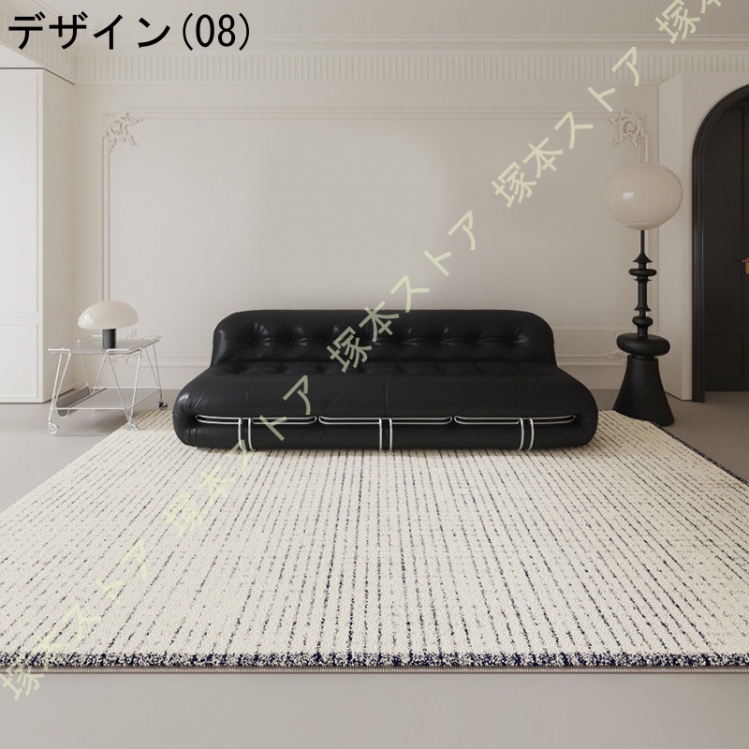 ふわふわラグ 絨毯 じゅうたん 洗える 長方形 北欧 モダン シンプル 可愛い おしゃれ 低反発ラグマット ストライプ柄 防音 敷物 お洒落 秋冬用 インテリア_8