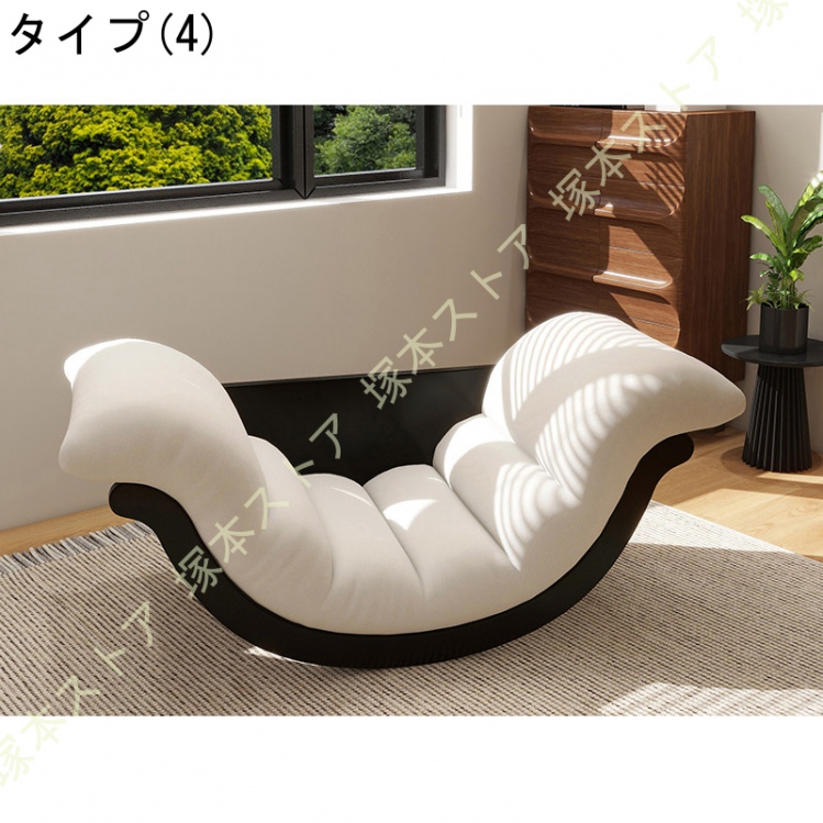 ロッキングチェア多機能リラックスチェア 天然木製 長さ127×幅61×高さ38cm 耐荷重200kgクッション付き 揺れる椅子 通気性あり 椅子 耐荷重200kg_4