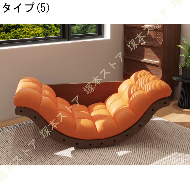 ロッキングチェア多機能リラックスチェア 天然木製 長さ127×幅61×高さ38cm 耐荷重200kgクッション付き 揺れる椅子 通気性あり 椅子 耐荷重200kg_5