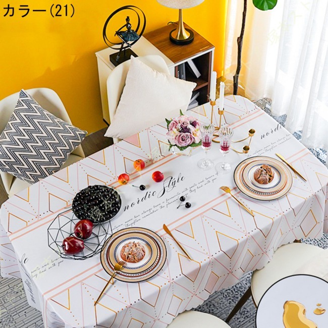 テーブルクロス 北欧風 1枚物 インテリア用品 多用途 長方形 撥水 耐熱 厚手 おしゃれ 自宅用 店舗用 シンプル テーブルカバー 滑り止め 抗菌加工 装飾 |  | 21