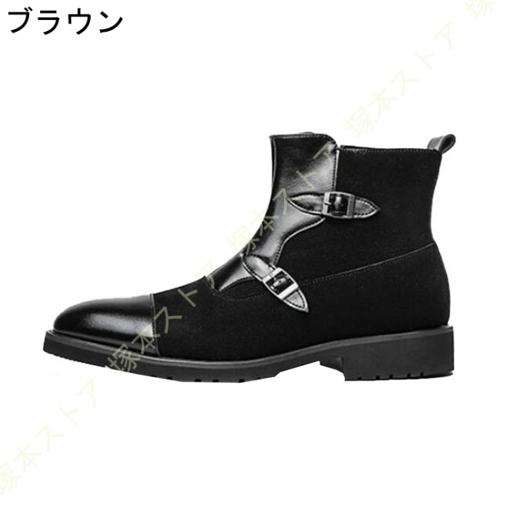 メンズ ショートブーツ サイドジップブーツ ミリタリーブーツ レトロ