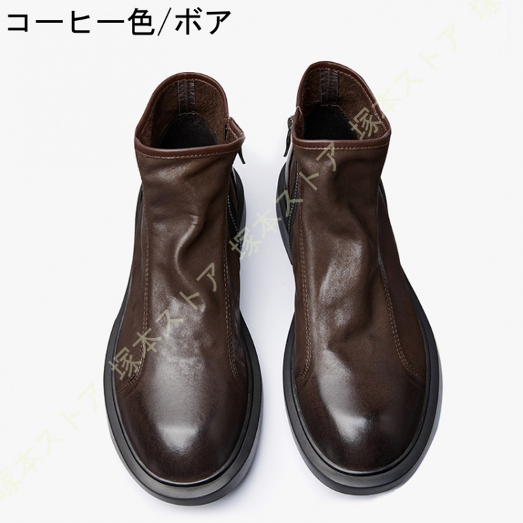 ブーツ メンズ サイドジッパー ハイカット 革 ドレープ 軽量 厚底 ブーツ 男性用 サイドジップブーツ ワークブーツ エンジニアブーツ 軽量 ショートブーツ 黒 軽量 厚底 滑り止め ブーツ メンズ サイドジッパー ハイカット 革 ドレープ 男性用 サイドジップブーツ ワークブーツ エンジニアブーツ ショートブーツ 黒 サイドジップ おしゃれ
