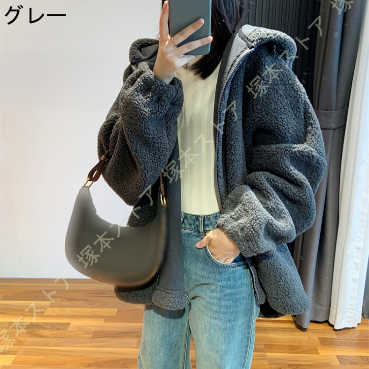 ボアコート レディース ボアジャケット カジュアル 長袖 フリース  