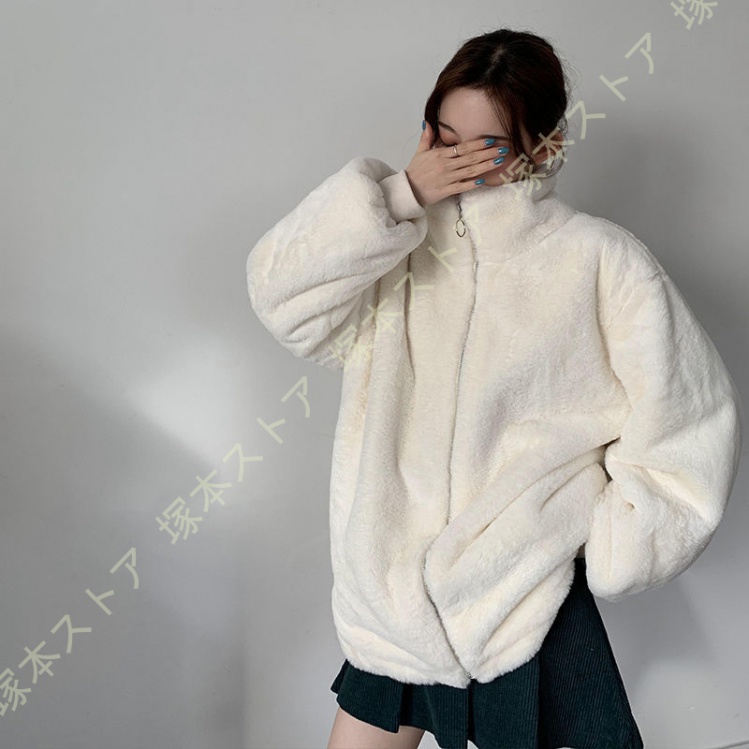 ボアジャケット レディース ボアブルゾン 女性用 ゆったり