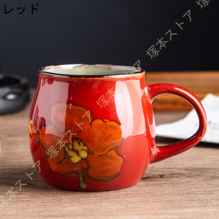 マグカップ 大きめ 素敵 ナチュラルカラー 田園風 花柄 シンプル 軽い