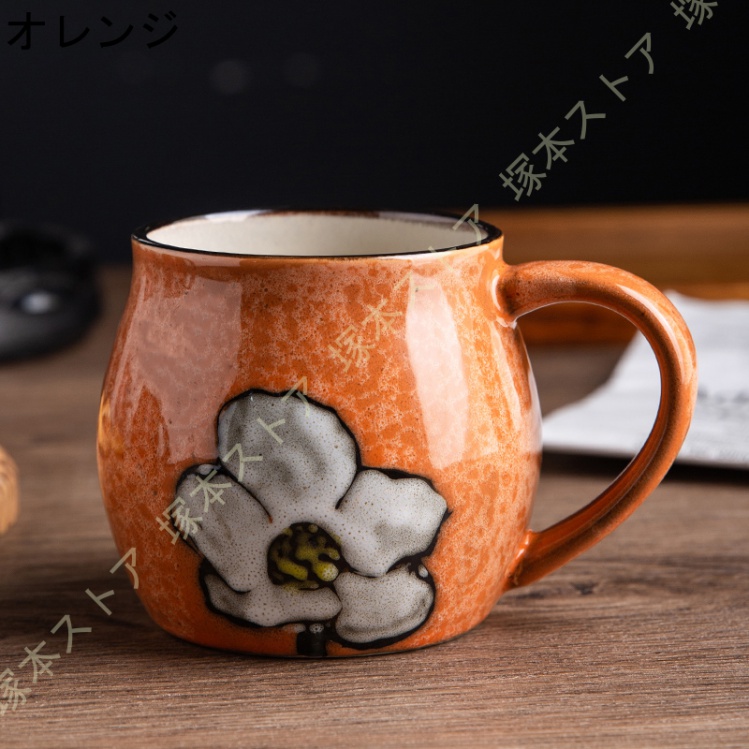 マグカップ 大きめ 素敵 ナチュラルカラー 田園風 花柄 シンプル 軽い