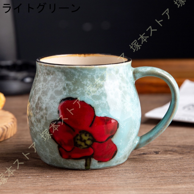 マグカップ 大きめ 素敵 ナチュラルカラー 田園風 花柄 シンプル 軽い