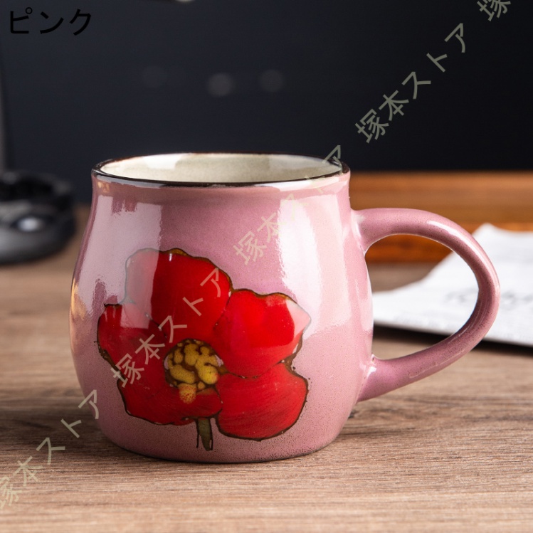 マグカップ 大きめ 素敵 ナチュラルカラー 田園風 花柄 シンプル 軽い