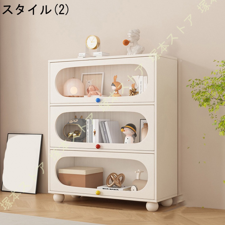 収納棚 ガラス扉付き収納棚 コレクションケース フィギュアケース 木製 大容量 キャビネット ディスプレイケース キャビネットドア 気密性 防塵 リビング 寝室_2