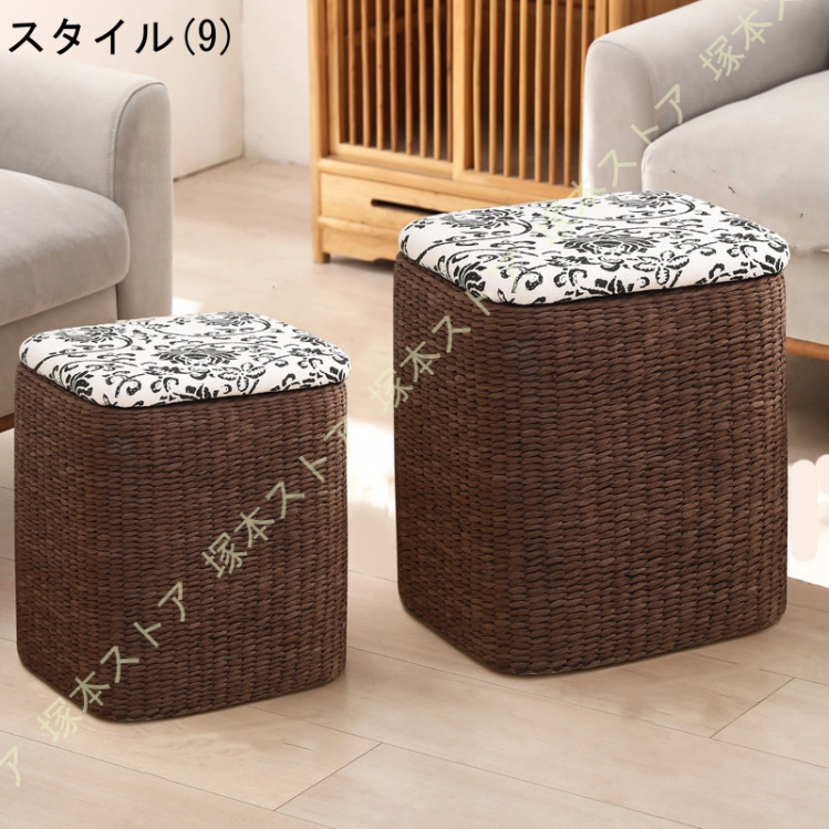オットマン 籐 木製 多機能 大容量 収納スツール リビングルーム 座る
