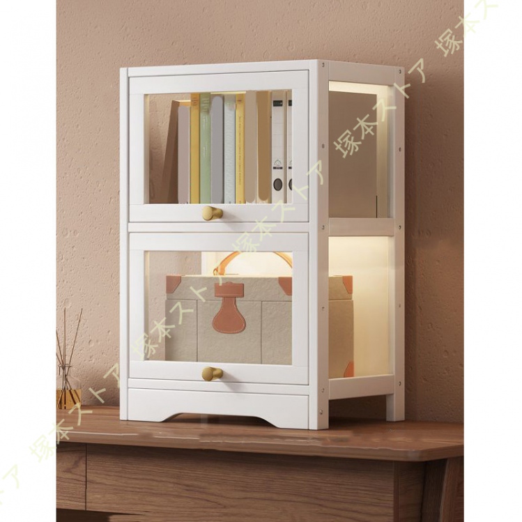 ディスプレイケース 木製 アクリル扉付き マルチ収納 書棚 展示棚