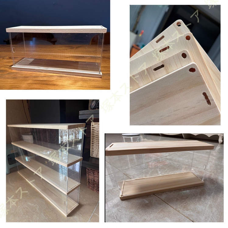 ディスプレイスタンド 収納ケース 木製 テーブルシェルフ 階段状