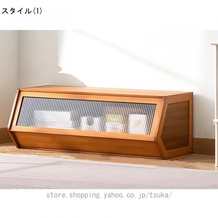 ナイトテーブル サイドチェスト 収納棚 リビングキャビネット 収納 チェスト テレビ台 サイドボード 大容量収納 木製 木目調 ラタン調_1