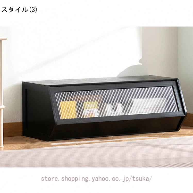 ナイトテーブル サイドチェスト 収納棚 リビングキャビネット 収納 チェスト テレビ台 サイドボード 大容量収納 木製 木目調 ラタン調_3