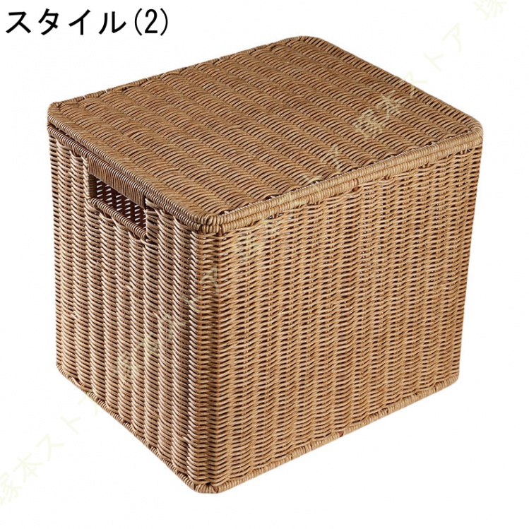 衣類入れ籐製品 蓋付き 収納ボックス 衣類収納 蓋付き 収納かご 藤製 収納バスケット 通気