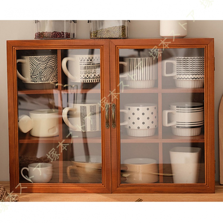 マニー　ステンシルローズ　 ミニチュア家具　カップボード　食器棚♪木製　小物入れ 2212mini6_5.jpg