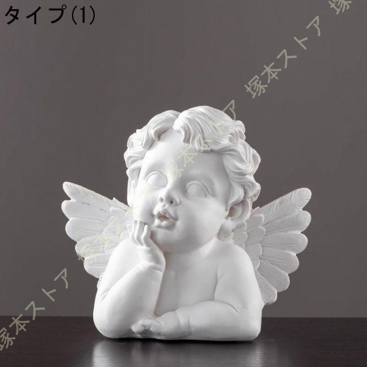 木彫オブジェ　エンジェル 天使の置物 妖精 置物 人形 縁起物 大きい エンジェル ガーデン