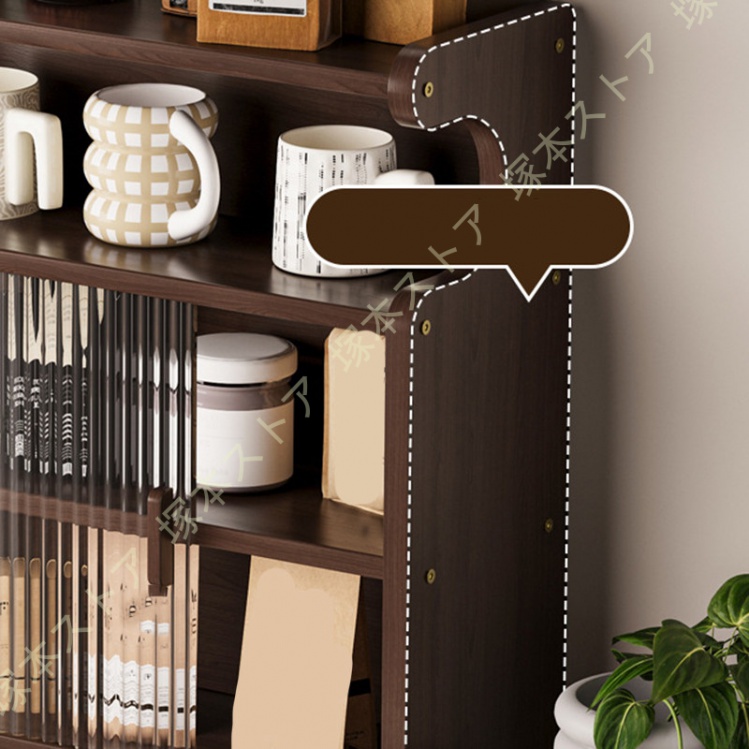 食器棚 4段 卓上食器棚 アクリル扉 ミニ食器棚 キッチン収納棚