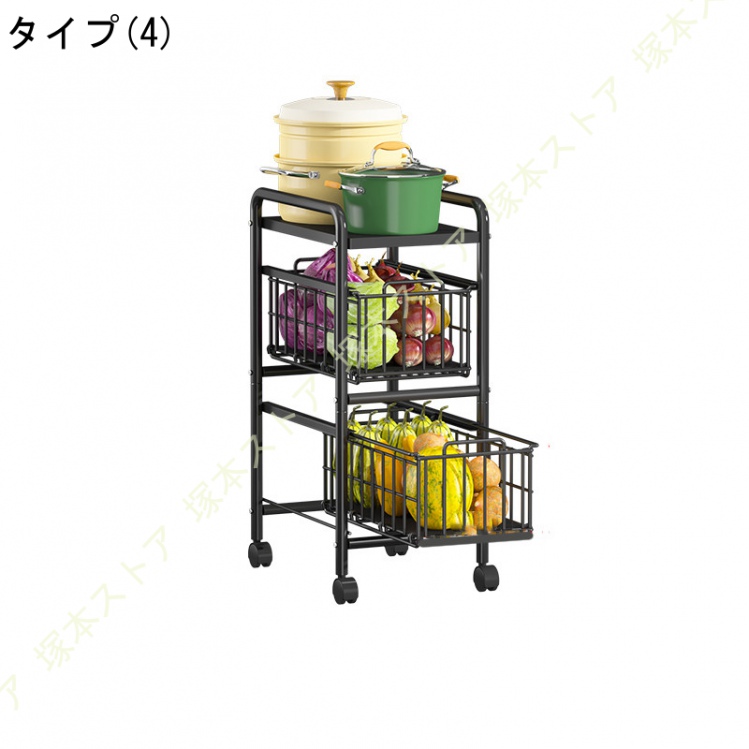キッチンワゴン キャスター付き 隙間収納 25cm30cm 天板付き 隙間ワゴン 収納棚 スリム キッチンストッカー 収納 カート 棚 収納ワゴン 調味料ワゴンの画像