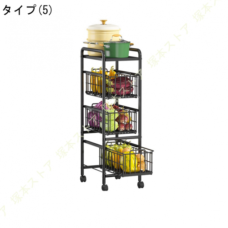 キッチンワゴン キャスター付き 隙間収納 25cm30cm 天板付き 隙間ワゴン 収納棚 スリム キッチンストッカー 収納 カート 棚 収納ワゴン 調味料ワゴンの画像