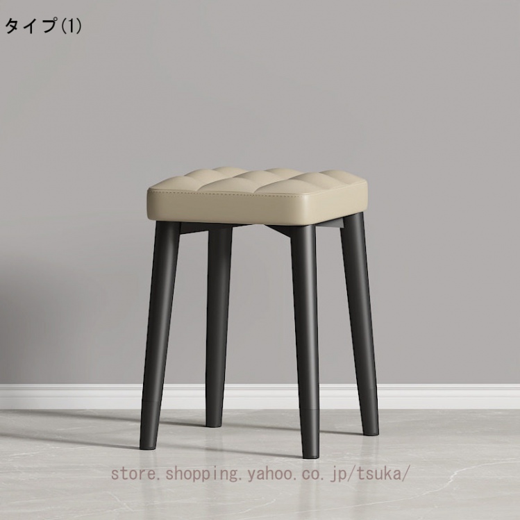 スタッキングスツール 四角 おしゃれ ダイニングチェア PUレザー 方形
